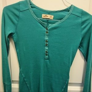 🆕Hollister Teal Henley Tee